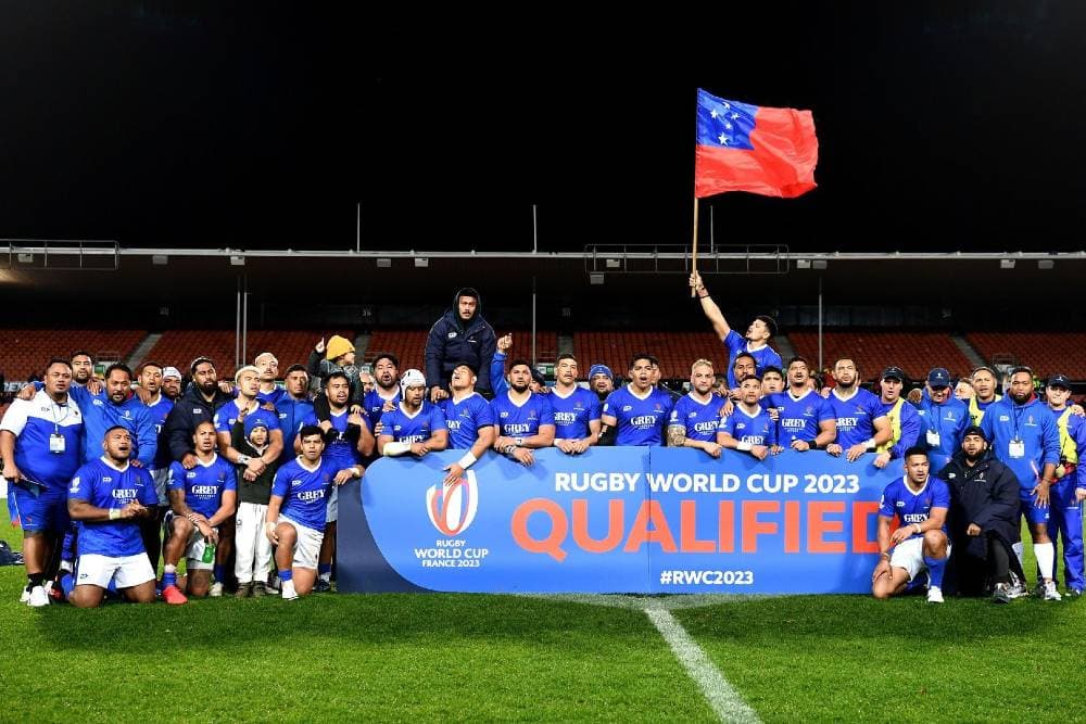 Samoa celebrate qualifying for #RWC2023 