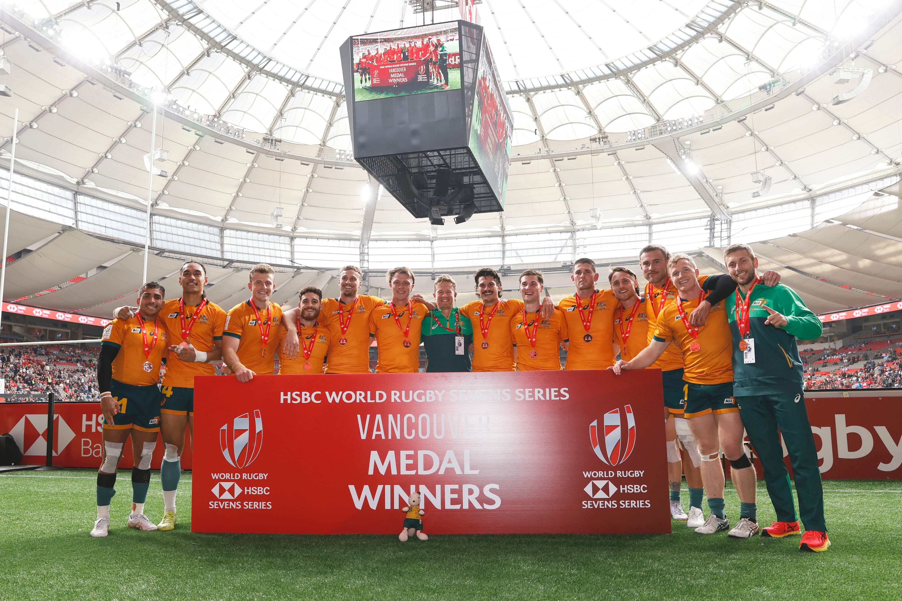 Australia claim the bronze medal after beating impressive Samoa at 2022 Vancouver Sevens. Photo Mike Lee for World Rugby