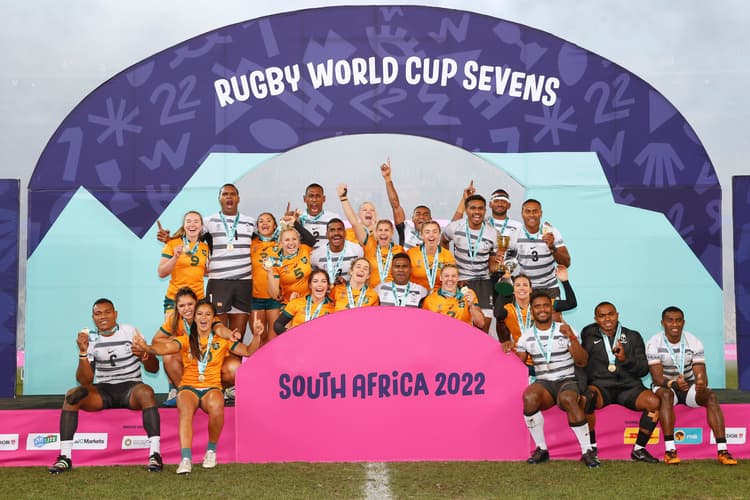 Australia and Fiji Celebrate Rugby World Cup Sevens Title Wins (Photo: Mike Lee for World Rugby)