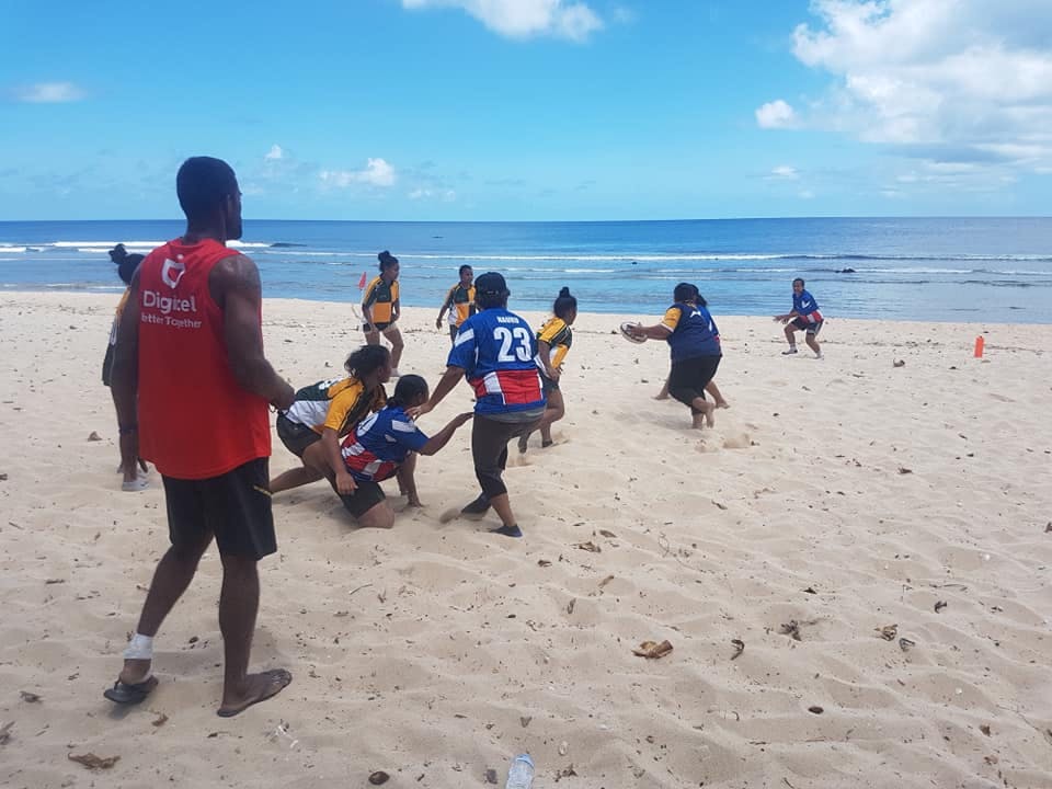 Nauru is using Beach Rugby to introduce the game to first time players