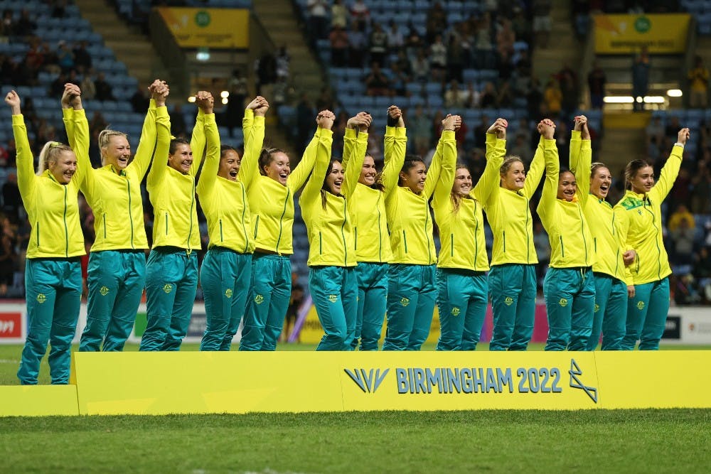 The Australian side have claimed gold with an emphatic win over Fiji. Photo: Getty Images