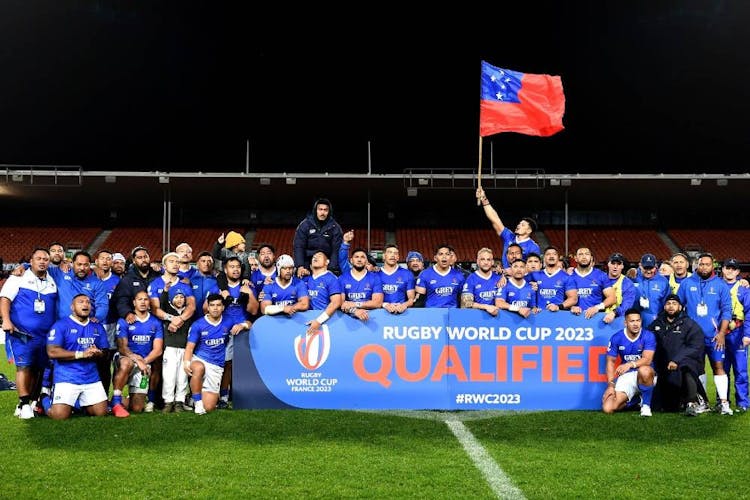 Samoa celebrate qualifying for #RWC2023 