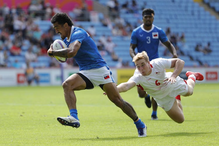 Samoa v England on Day 1 of 2022 Commonwealth Games (Photo: Mike Lee for World Rugby)