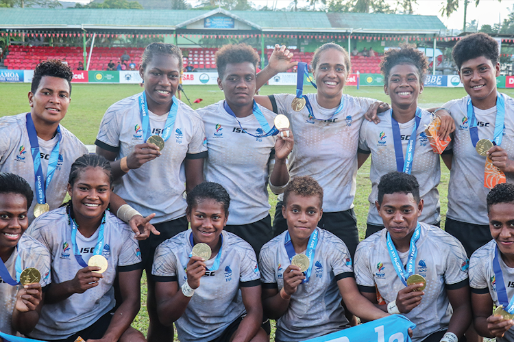 Fiji Women's 7s team with their Gold Medal