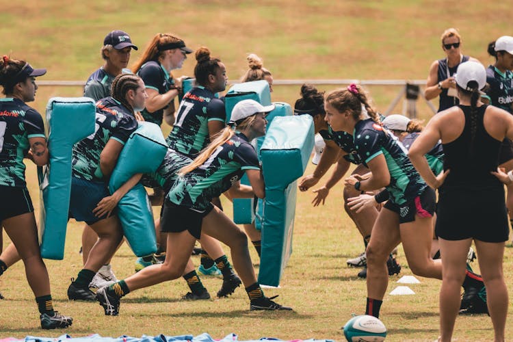 Wallaroos A in a contact training session ahead of round 2 of the 2019 Oceania Rugby Women's Championship