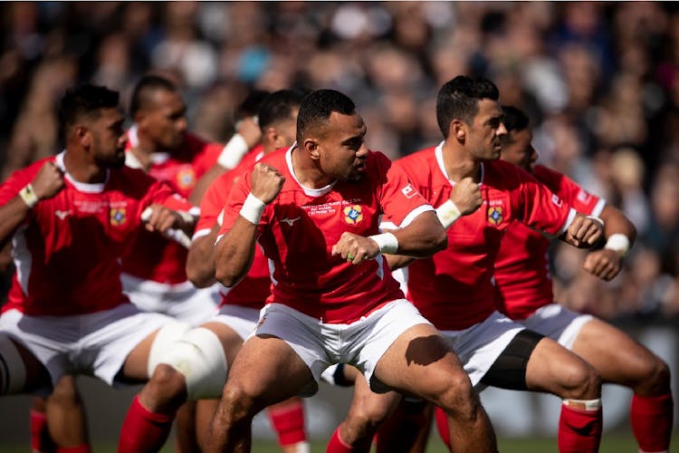 'Ikale Tahi during the Sipi Tau ahead of their match against the All Blacks in July 2021
