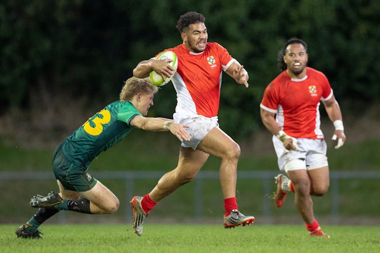 Tonga on attack during 2022 Oceania Super Sevens in preparation for 2022 RWC7s