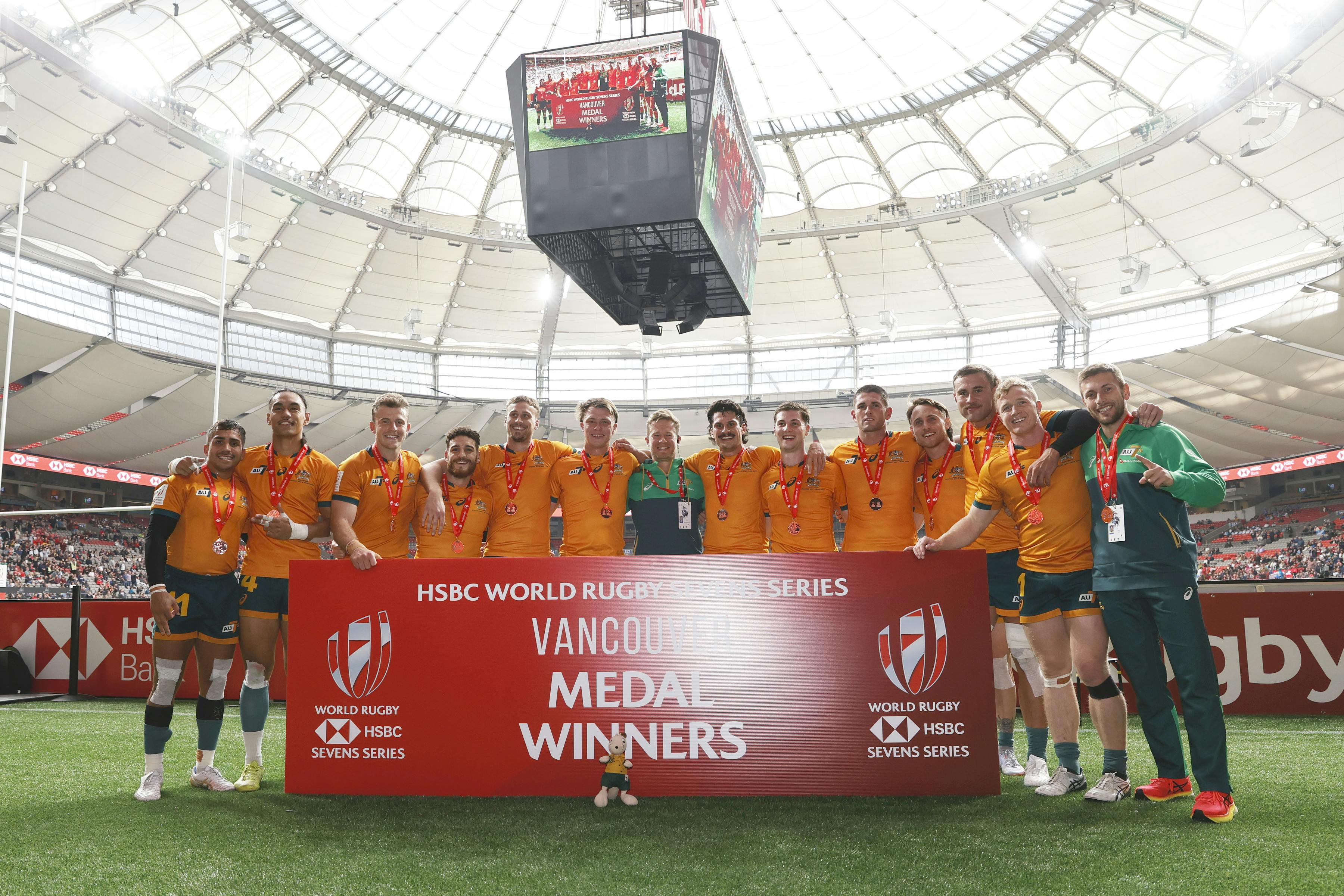 Australia claim the bronze medal after beating impressive Samoa at 2022 Vancouver Sevens. Photo Mike Lee for World Rugby
